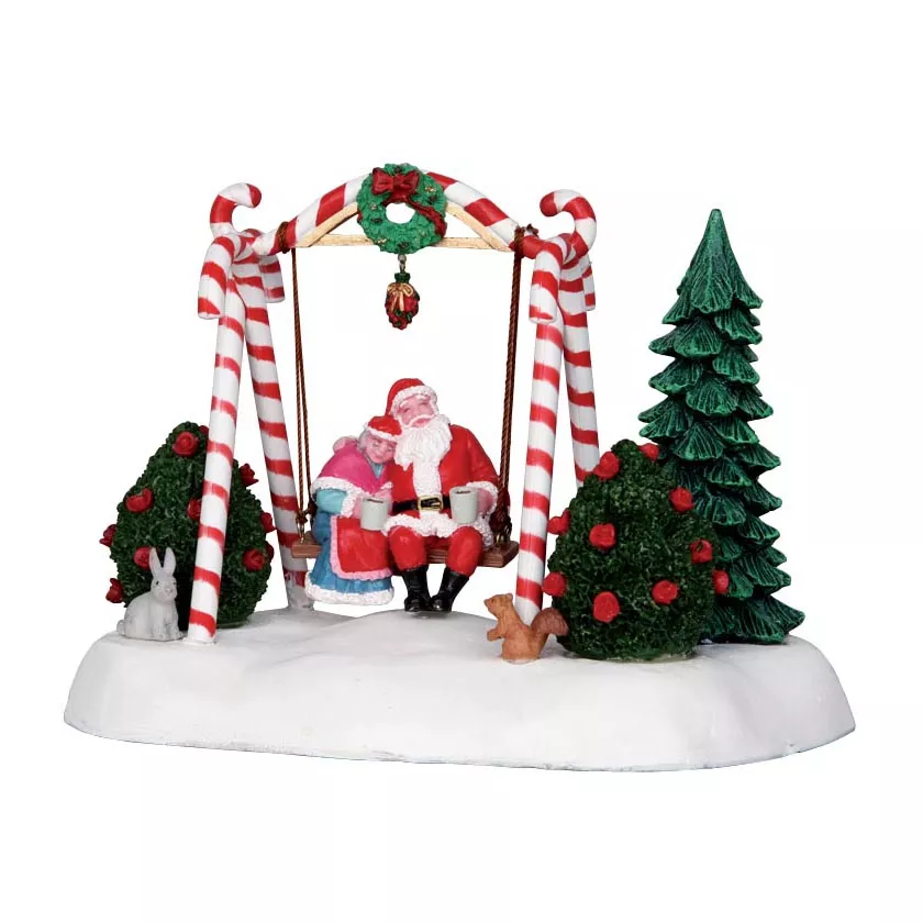Personnages Lemax à piles Balançoire du Père Noël