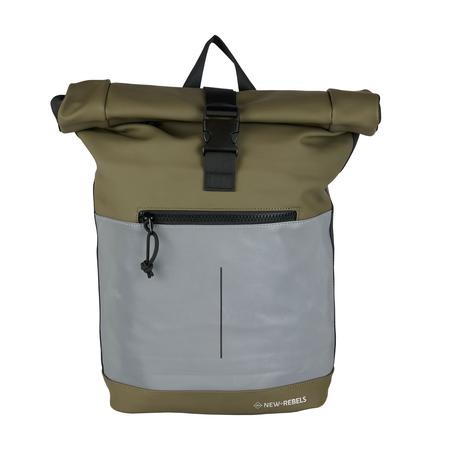 New Rebels Bowie New York Rolltop Backpack Reflective Part Olive