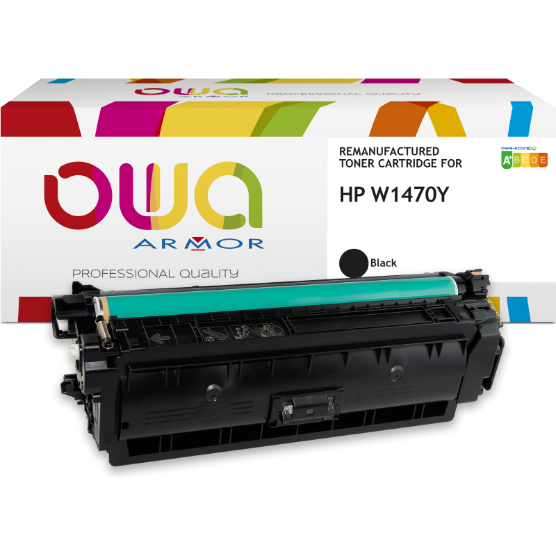 Toner remanufacturé OWA - haute capacité - Noir - pour HP W1470Y