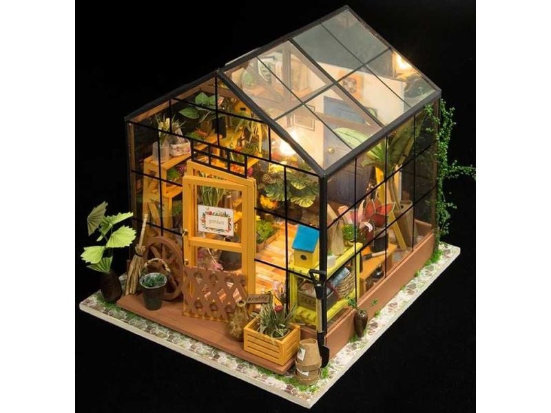 RoboTime Bausatz Cathy's Flower House 3D-Puzzle aus lasergeschnittenen Holzteilen
