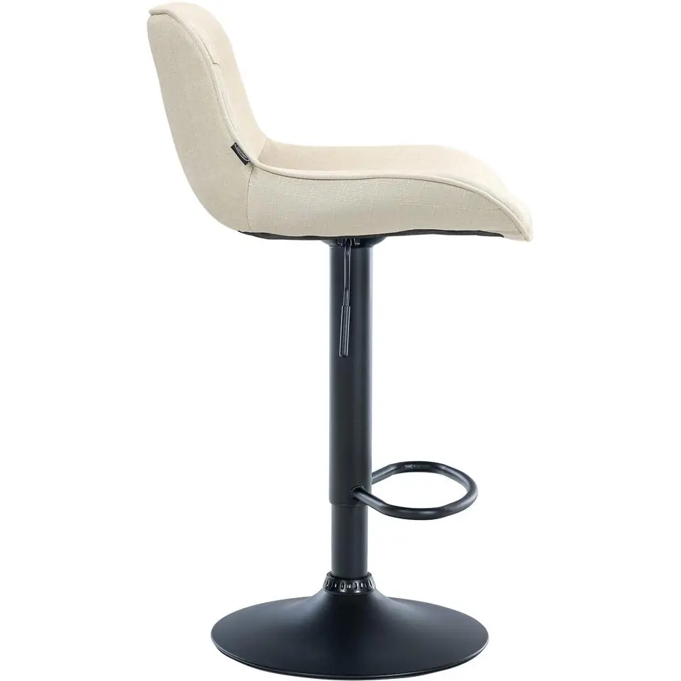CLP Set van 2 Barkruk Vonore zwart Frame - Stof - creme
