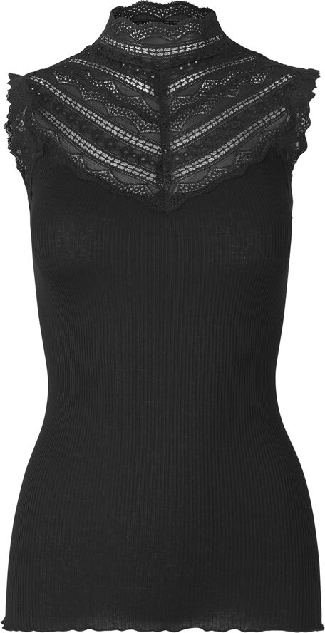 Rosemunde Silk top w/ lace Sort