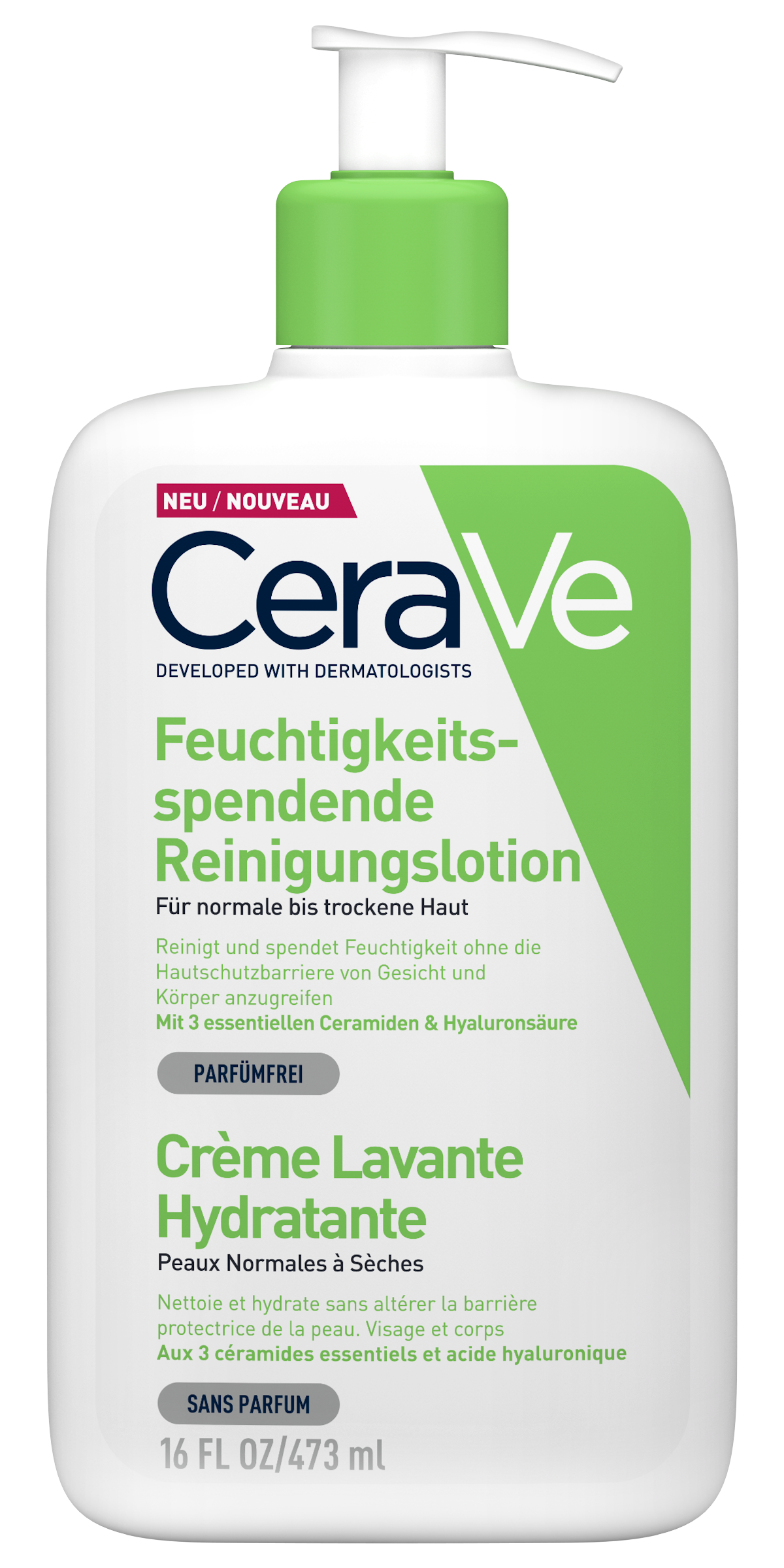 CERAVE Feuchtigkeitsspendende Reinigungslotion<br>473 ml, Dispenser, Lotion, Reinigungslot