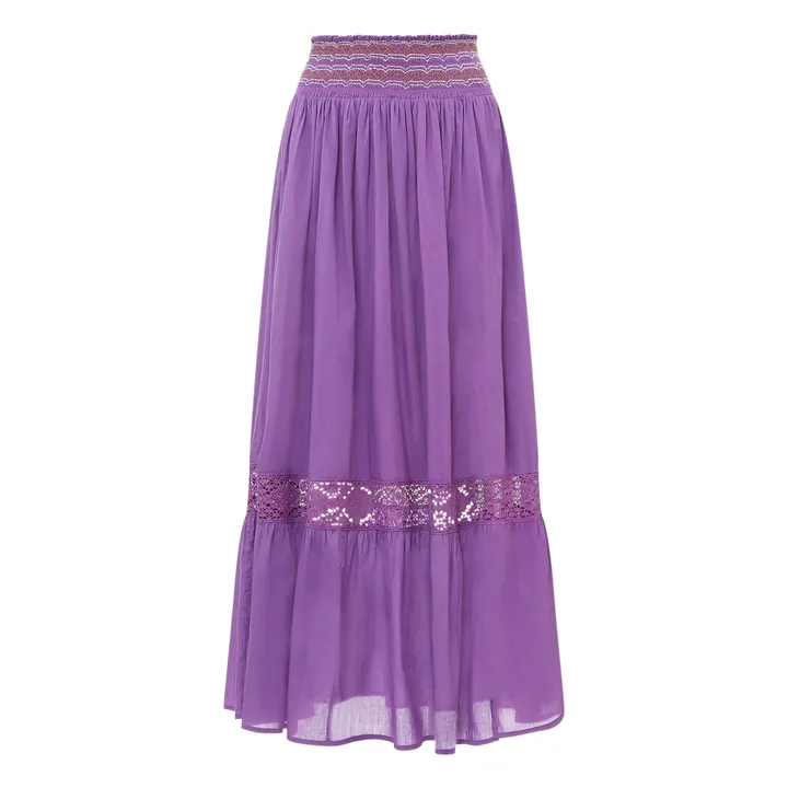 Alma Deia Jupe Longue Brodée | Violet