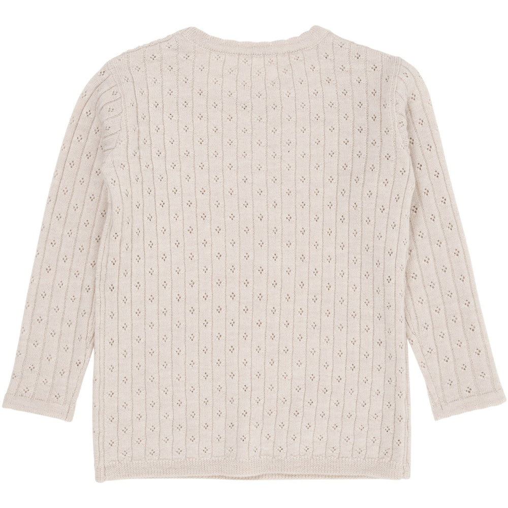 Køb Copenhagen Colors Pale Cream Melange Merino Classic Pointelle Bluse | Luksusbaby