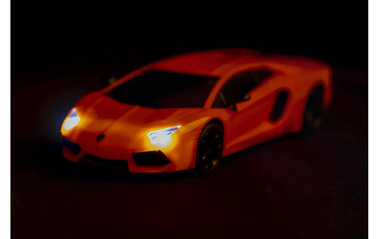 Auto Lamborghini Aventador LP 700-4 mit Licht, Orange, 1:24Ferngesteuerter Sportwagen mit Licht für Kinder ab 6 Jahren
