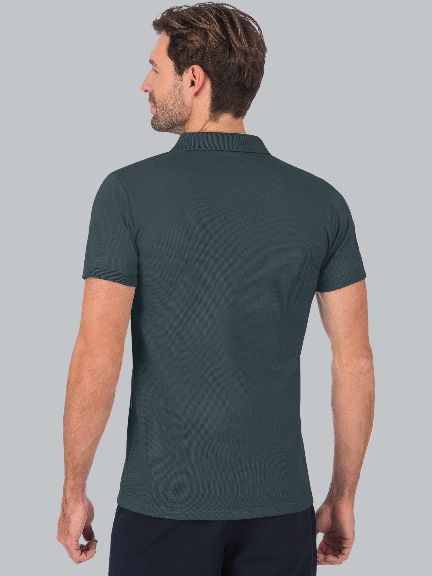 Slim Fit Poloshirt aus DELUXE-Piqué Anthrazit