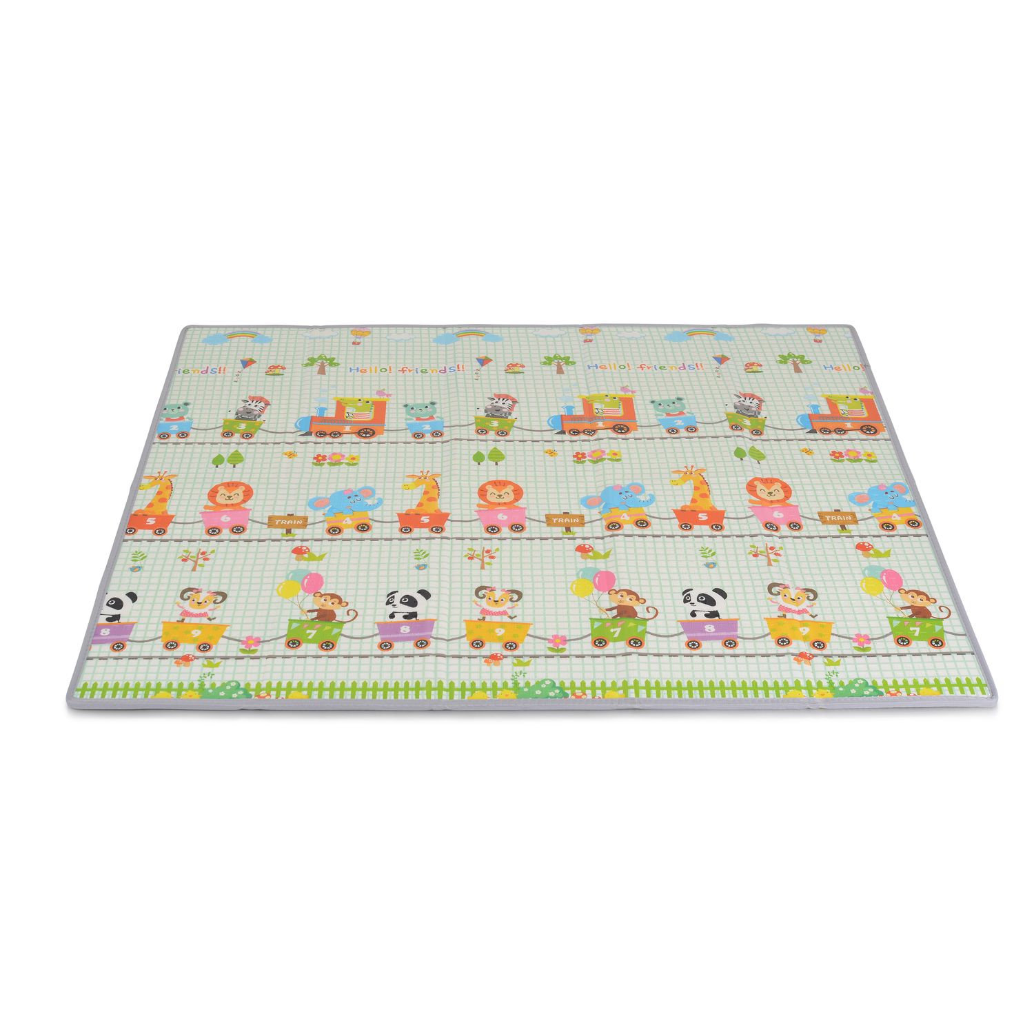 Moni Spielmatte XXL Jungle faltbar, 200 x 180 cm, Thermomatte, wasserdicht bunt