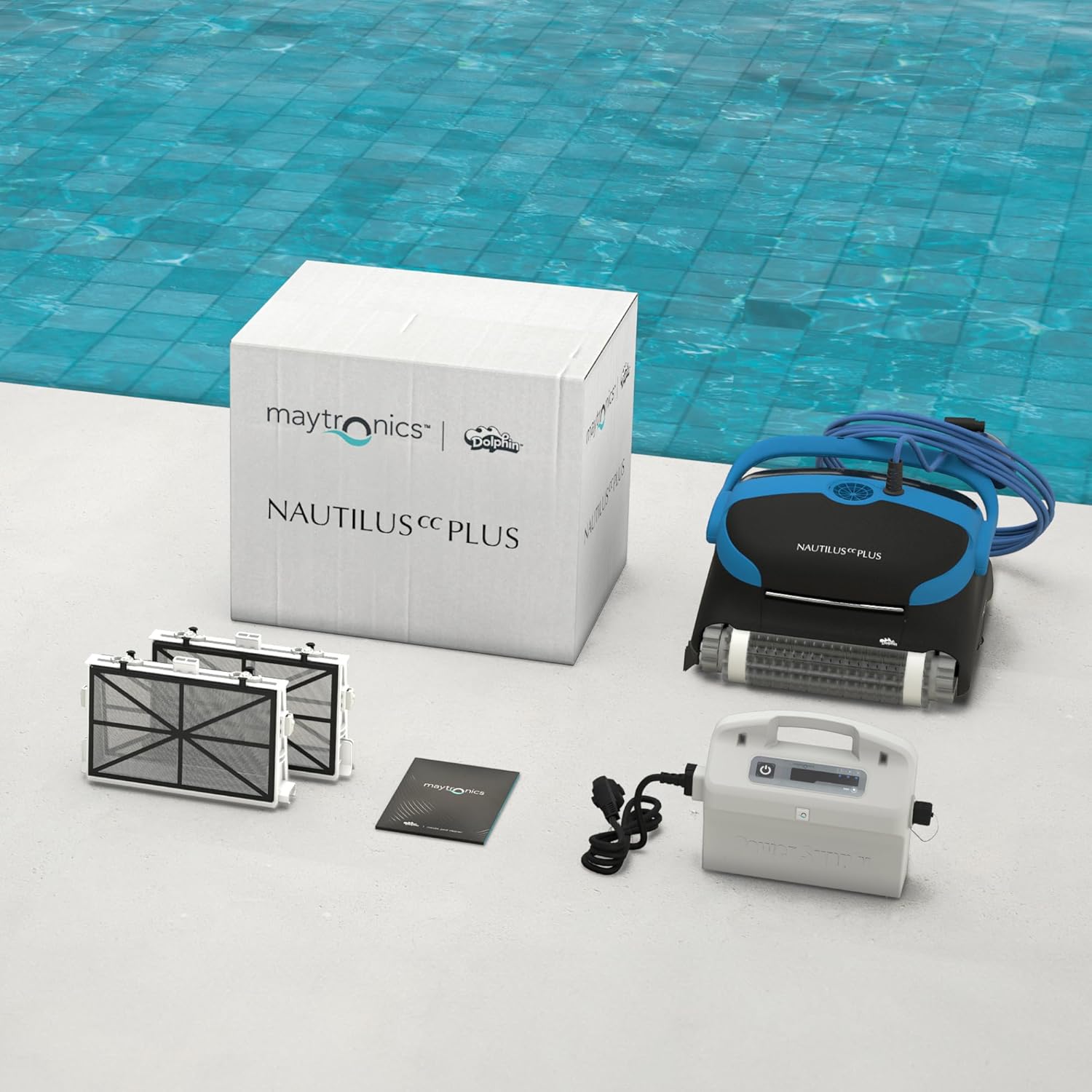Dolphin Nautilus CC Plus Robot Nettoyeur électrique avec Fil pour Piscine Hors-Sol Jusqu’à 12 m - Nettoyage Fond et parois - Système de Scan Intelligent