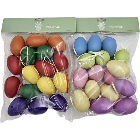 Plastæg med ophæng 6 cm - flere varianter - assorteret