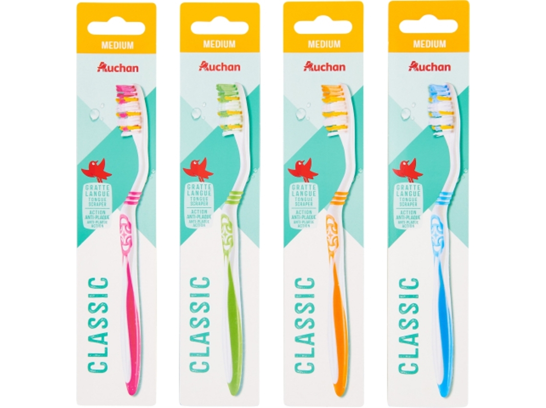 ESCOVA DENTES AUCHAN CLÁSSICA MÉDIA 1 UN