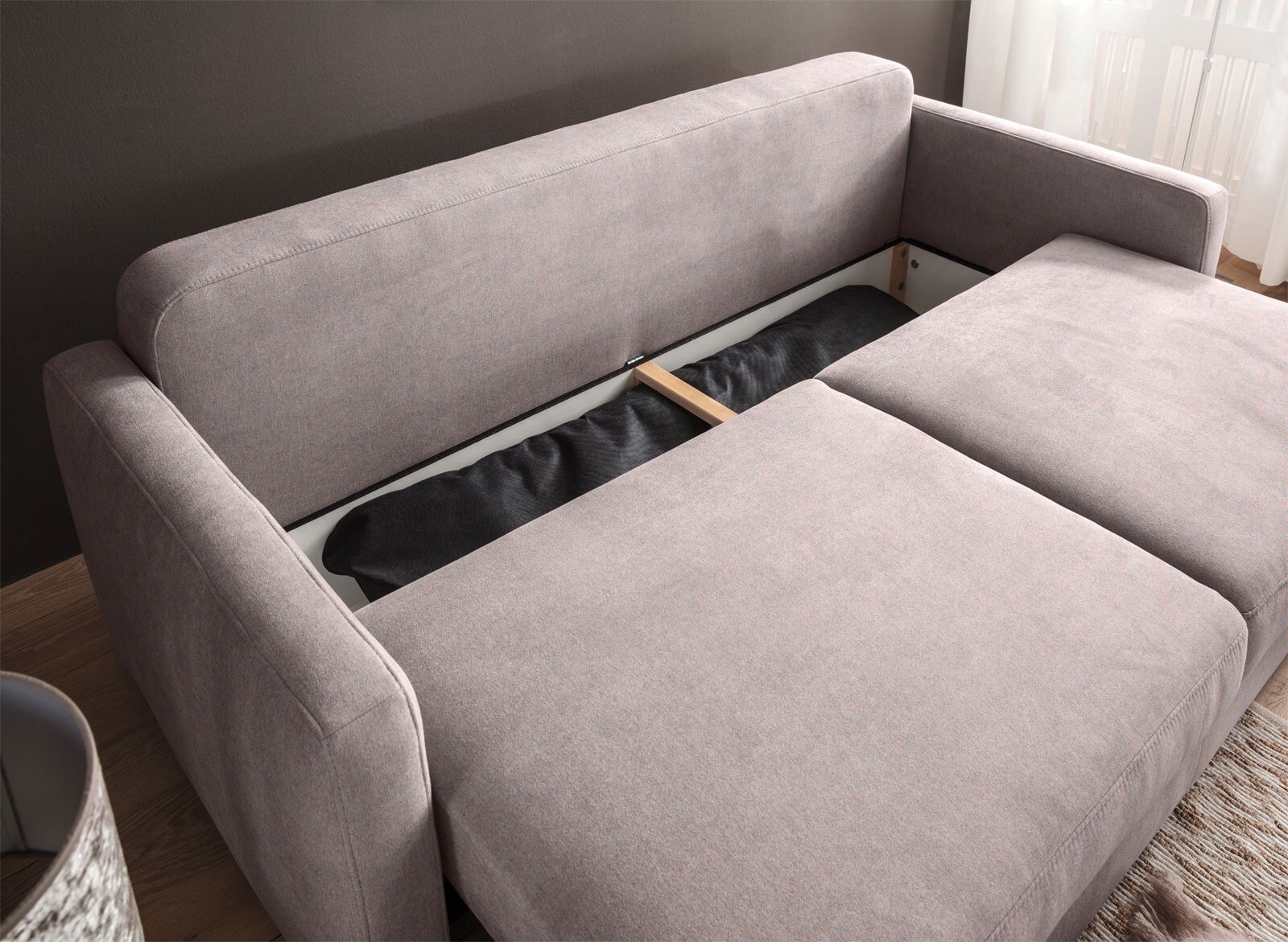 Schlafsofa Letty de Luxe Braun 226x96x106 cm