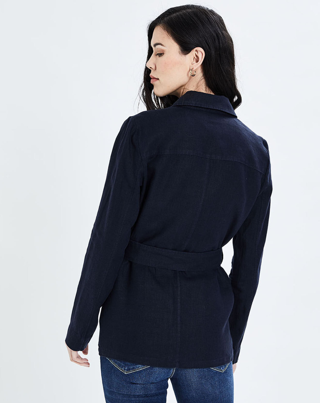 Caroll Veste Saharienne 100% Lin Vittoria B marine