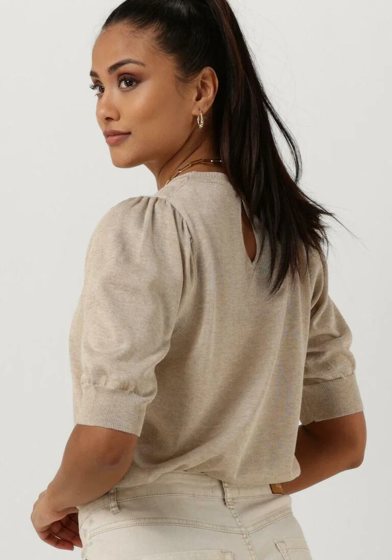 SUMMUM beige summum t-shirt short sleeve sweater refied sustainable viscose knit