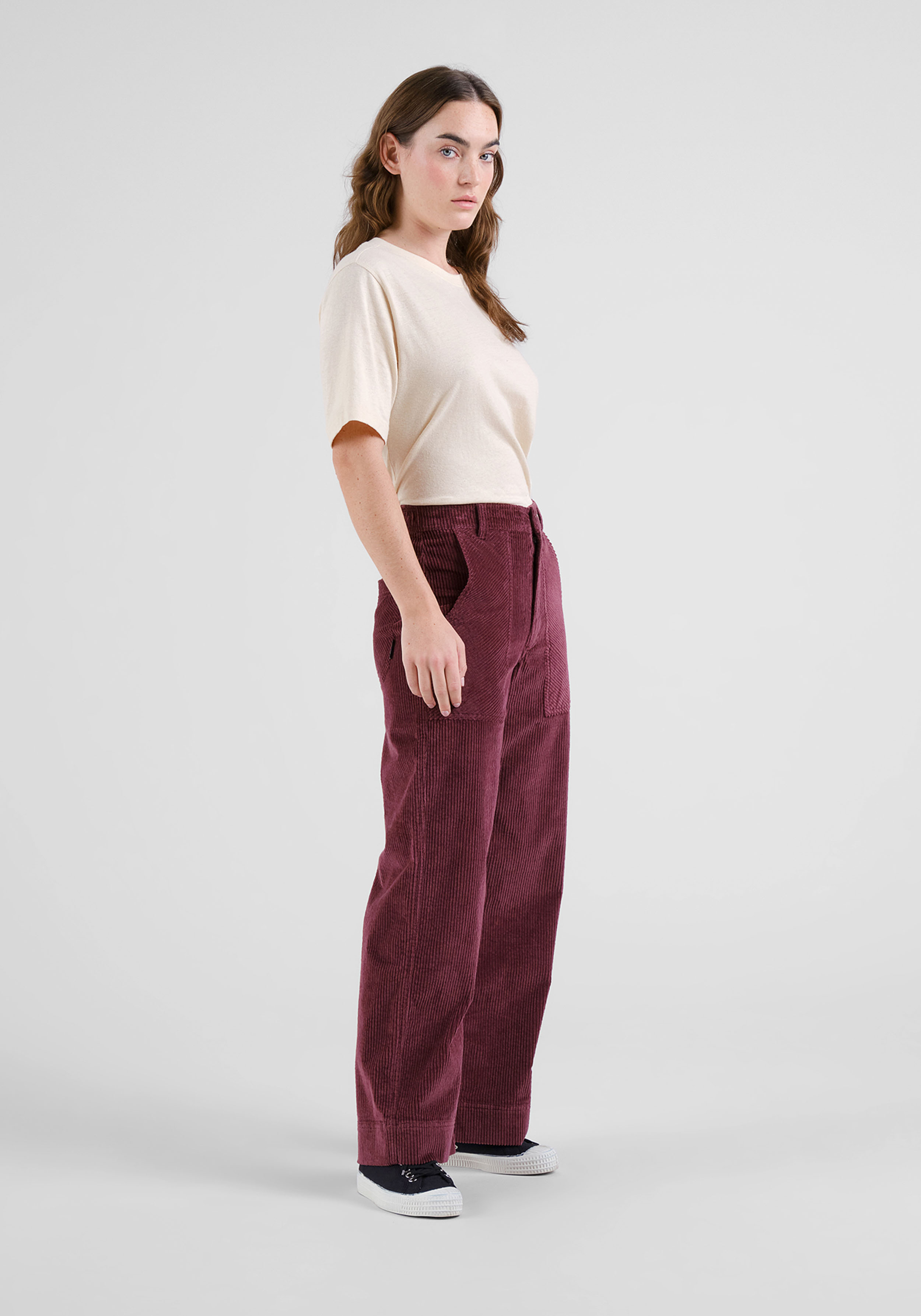 Dedicated Cord-Hose Vara Workwear Fig Red