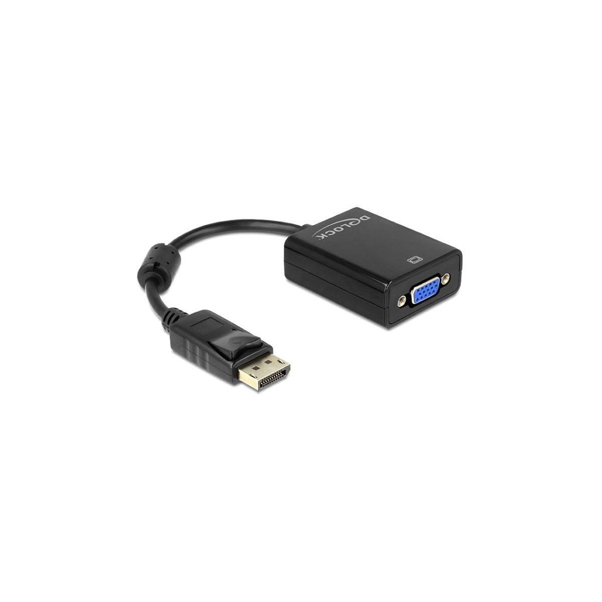 Delock Adapter Displayport 1.2 male > VGA female black