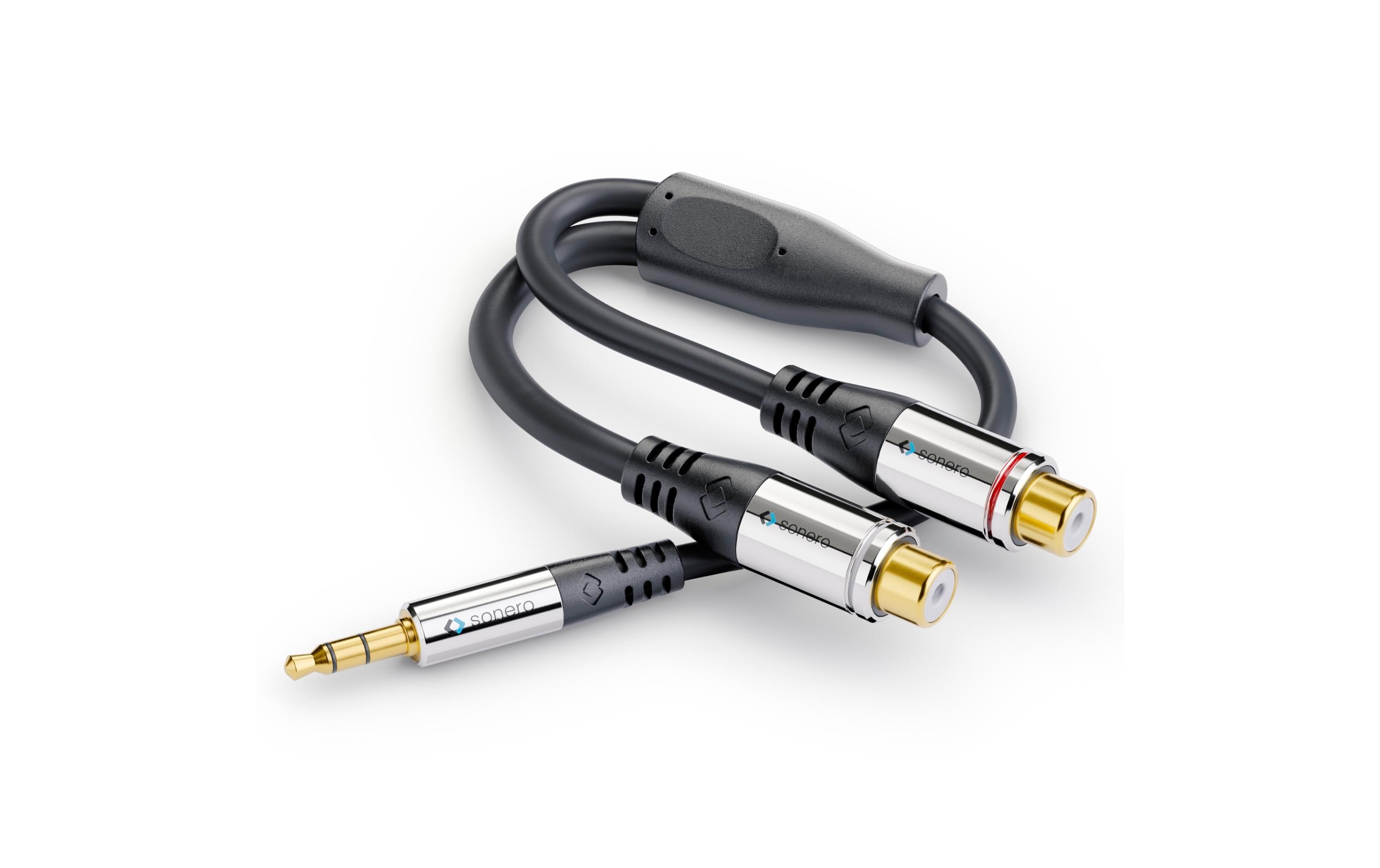 Audio-Kabel 3.5 mm Klinke - Cinch 0.25 msonero 3,5mm auf 2x Cinch Audio Adapter Kabel 0,25m