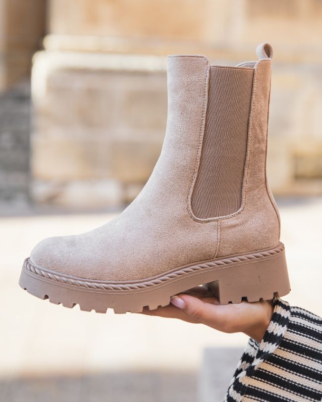 Bottines femme beige chelsea - Amel