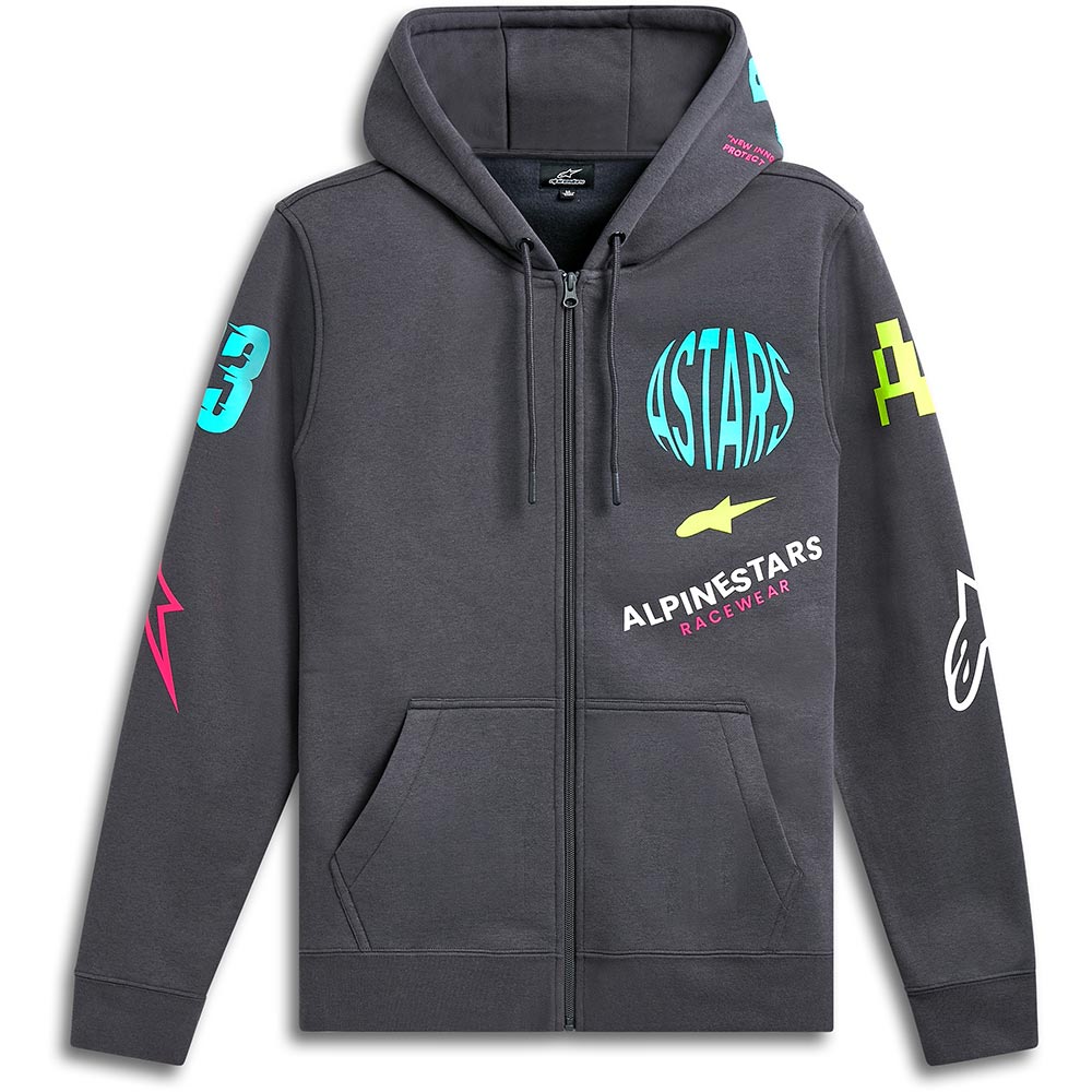 Alpinestars - Sweat zippé à capuche Variegate Gris Foncé