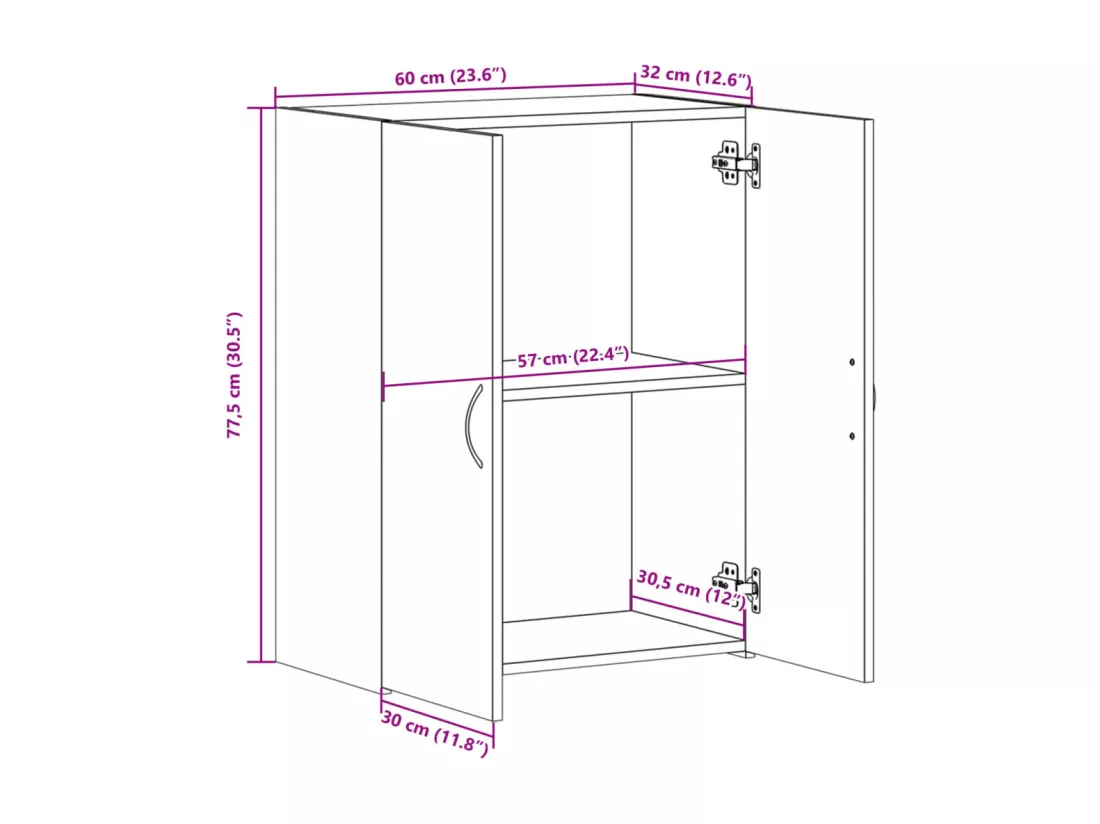 Armoire de classement sonoma gris bois d'ingénierie