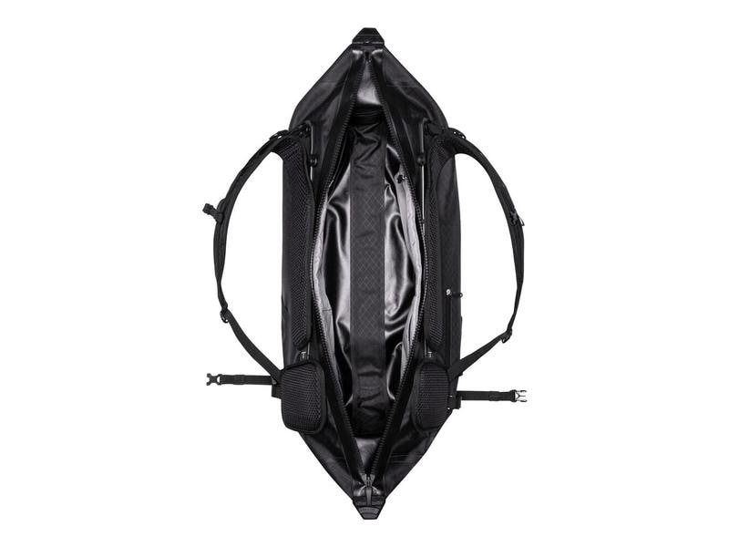 Ortlieb Duffle Bag Atrack Metrosphere 34L, Black embossed Modischer Rucksack für Reise und Kurztrips