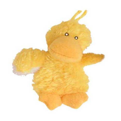 Brinquedo de pelúcia Kong em formato de pato com catnip recarregável para gatos.