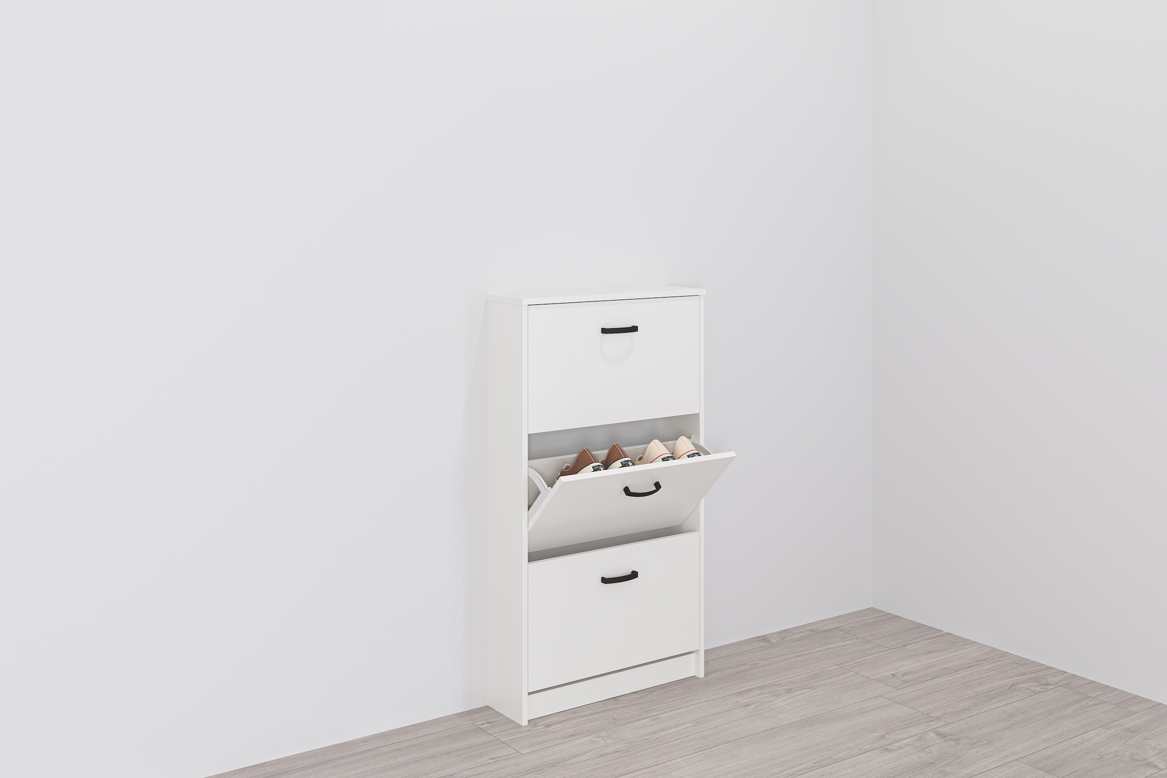 FMD Schuhschrank »Step 3« Breite 58,5 cm, Tief 17 cm, mit 3 Klappen, Schuhkipper