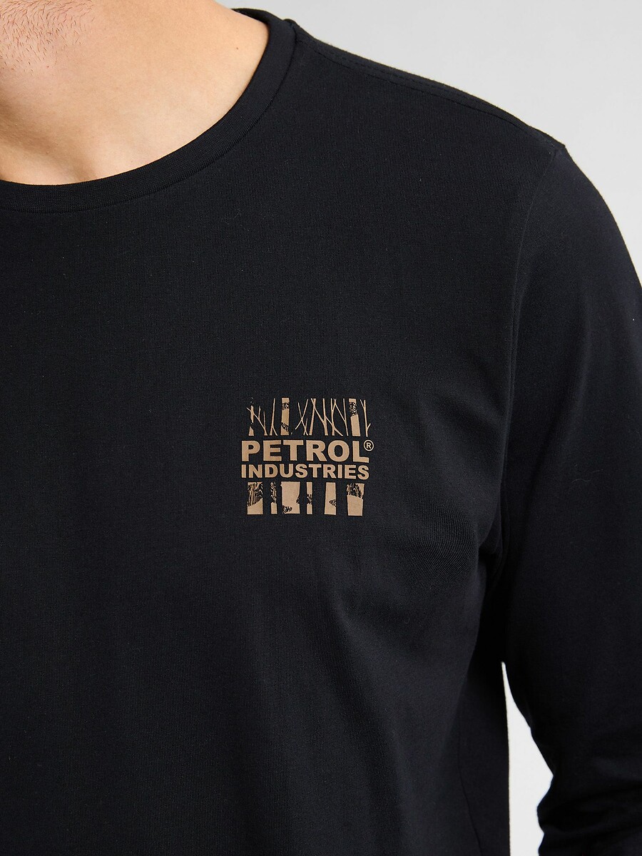 INDÚSTRIAS PETROLÍFERAS<br>Camiseta de manga comprida com logotipo no peito