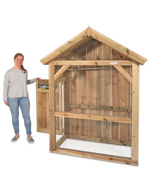 Voldux Volière S1  Deurtje Links - Vogelverblijven - 145x70x190 cm Naturel