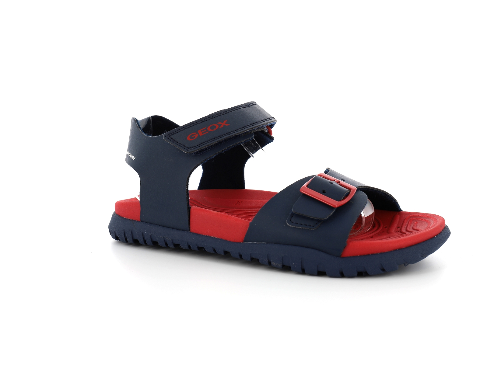 Geox-J FUSBETTO J35HMA Matières combinées Bleu-Rouge