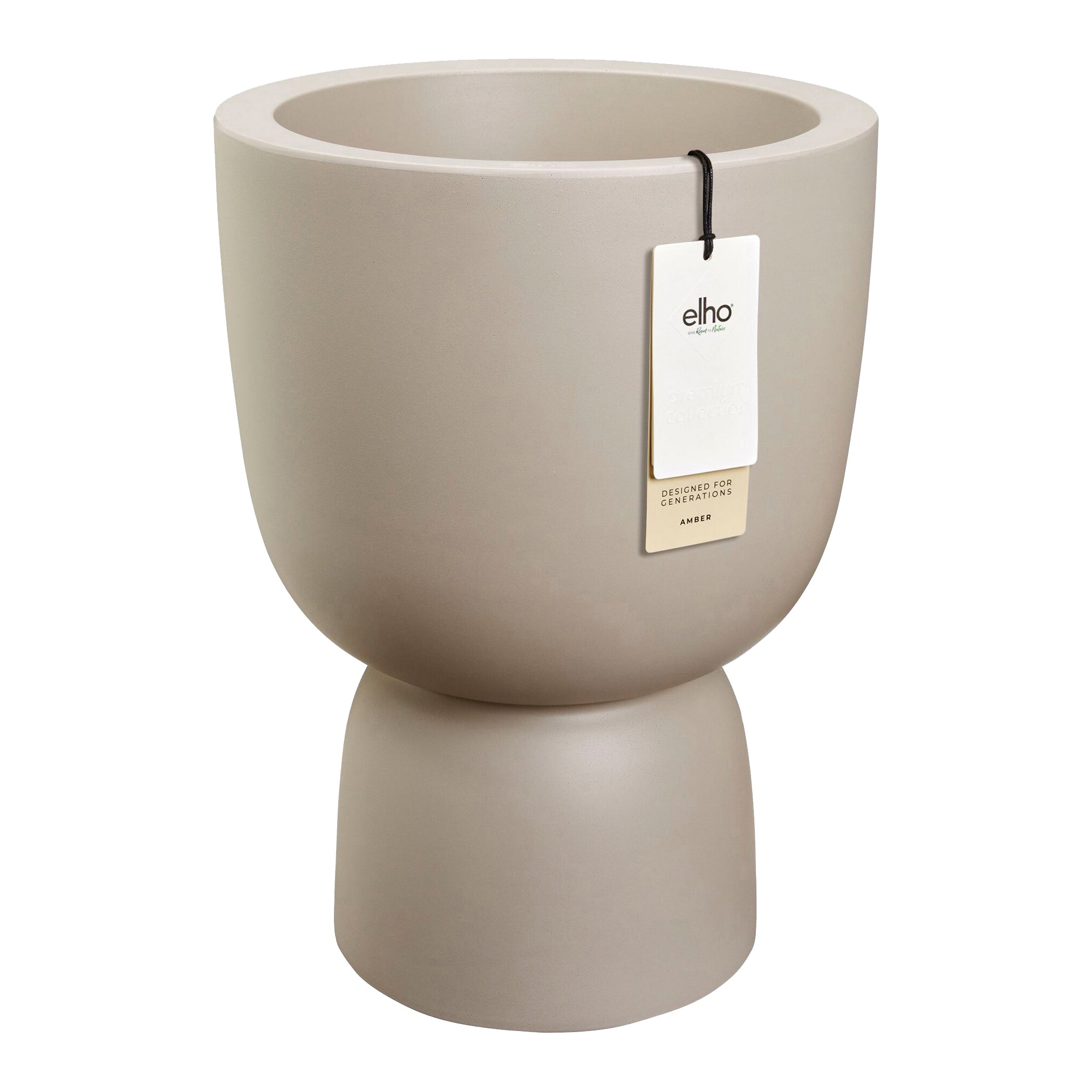 Elho Amber Coupe 35 - Balanced beige - L 35 x B x H 49 cm - Binnen en Buiten - 100% gerecycled kunststof