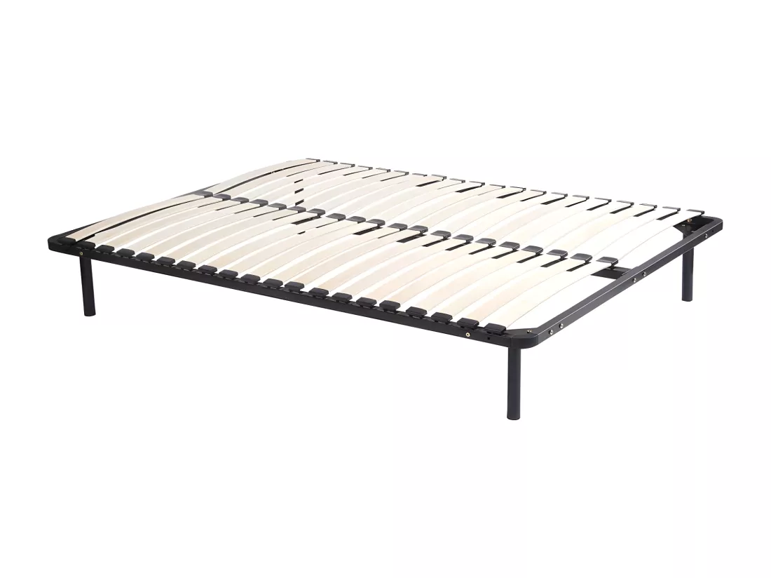 Ensemble 160 x 200 cm cadre à lattes + matelas mousse et coutil bambou ép.15cm - KANANI de NATUREA
