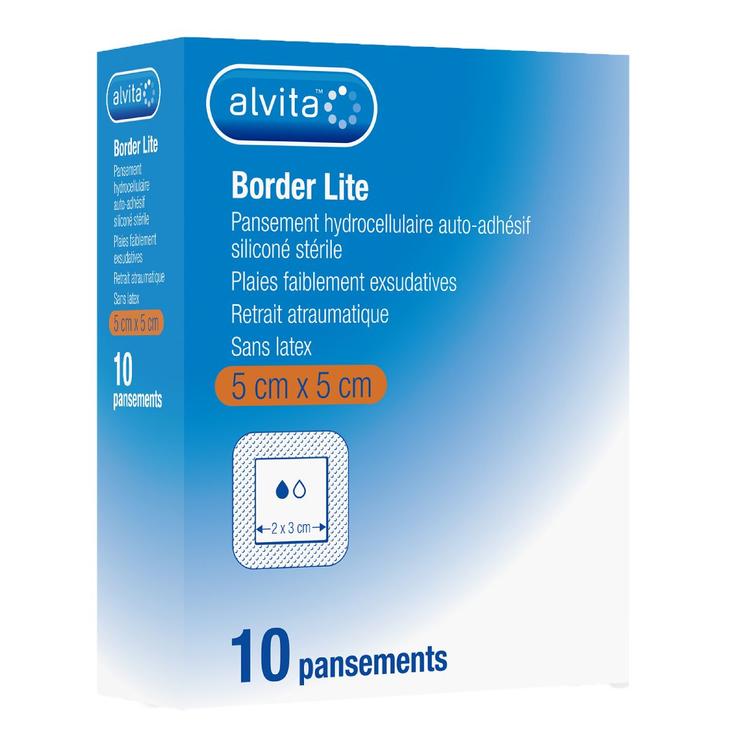 Border Lite 10 pansements hydrocellulaires 5x5cm