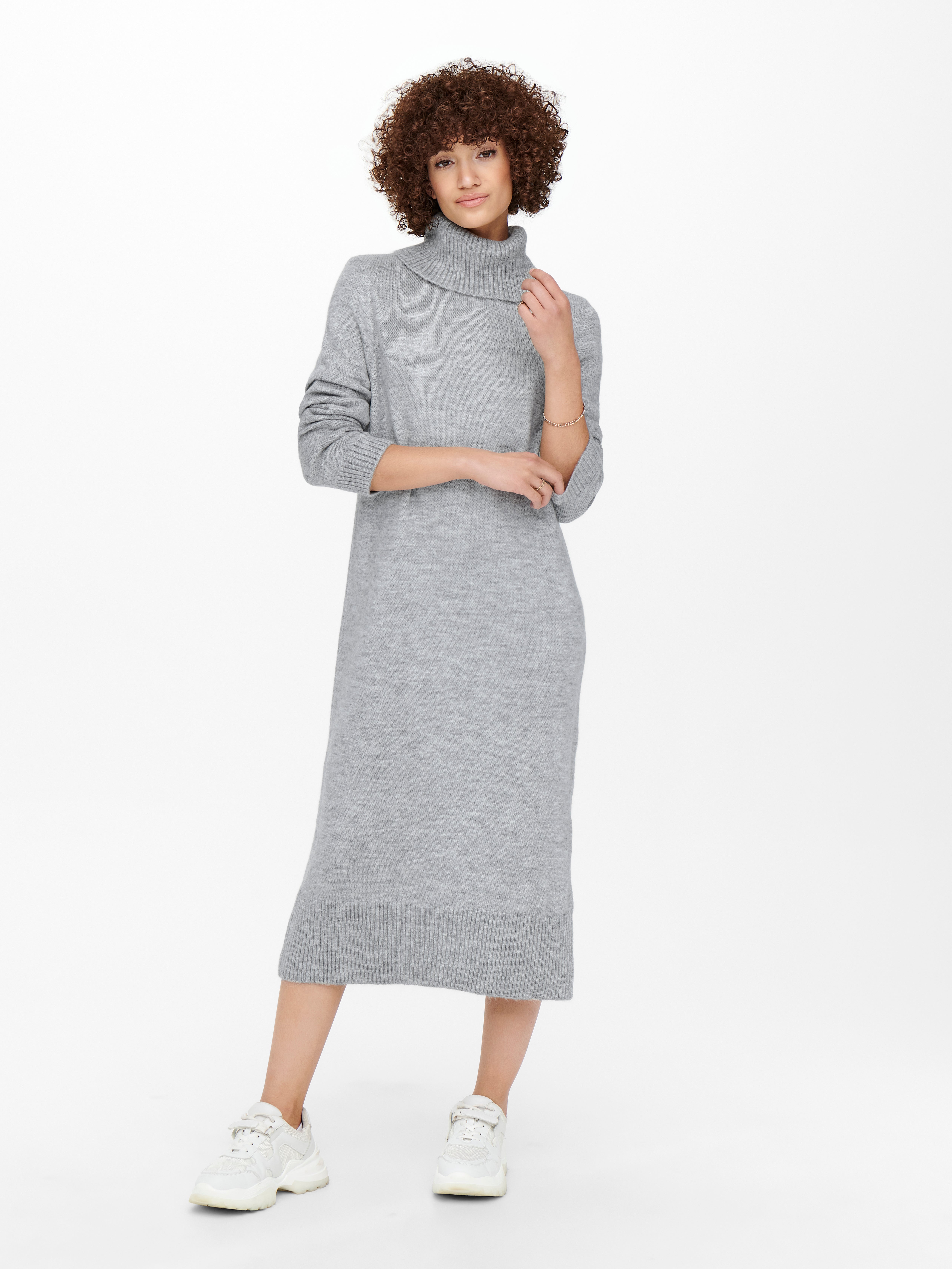 ONLBRANDIE Langes Kleid Light Grey Melange