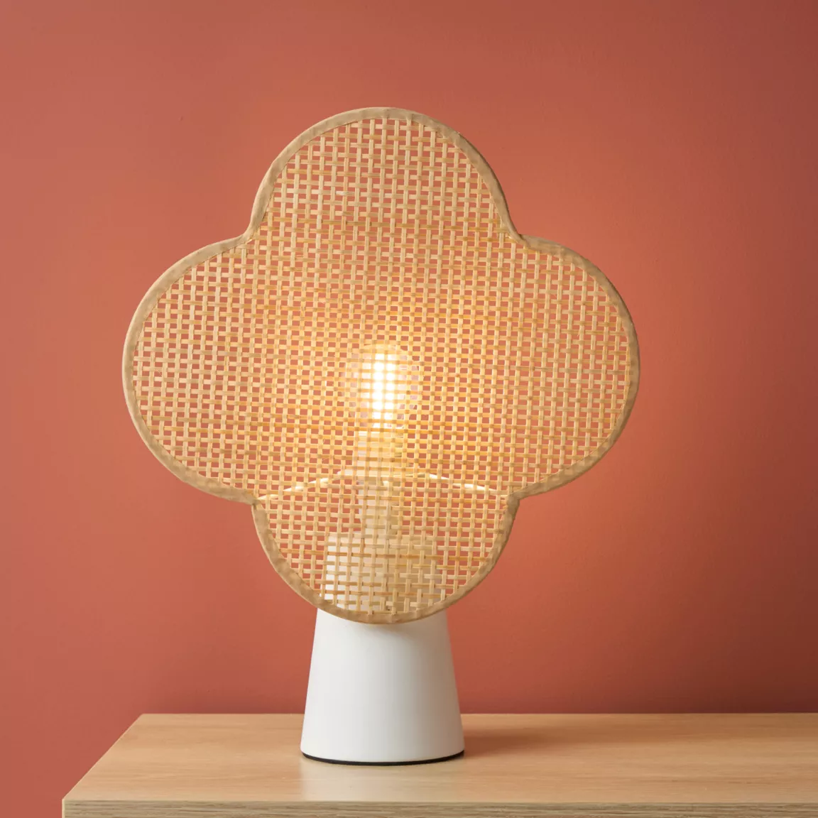 Lampe à poser bambou (H36 cm) Faustine Beige