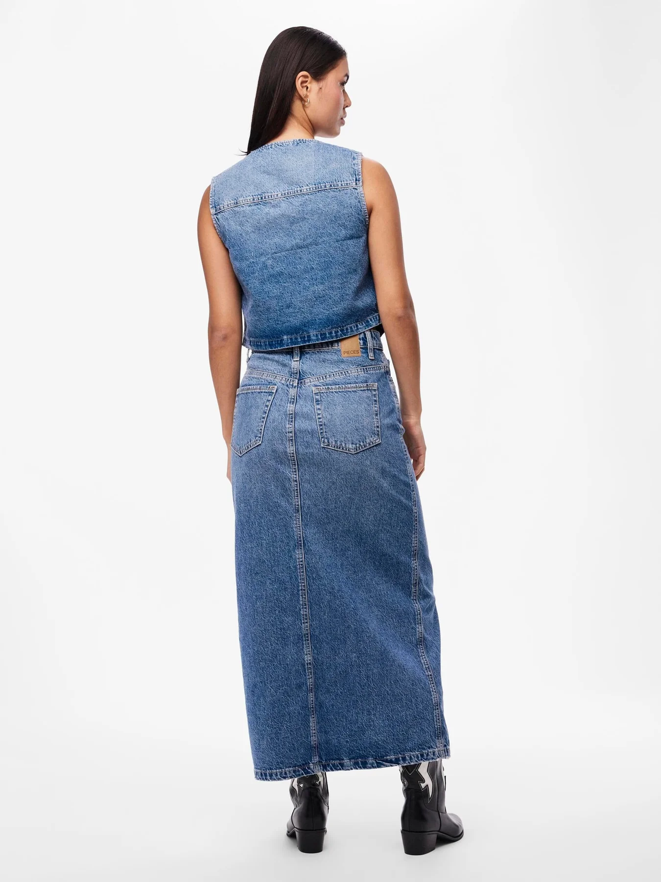 Pieces Pcalma Denim Vest 4560472 medium blue denim 1