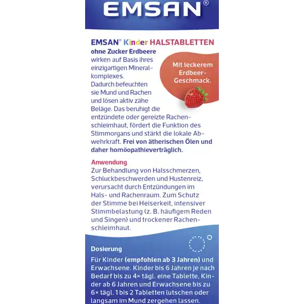 Kinderhalstabletten ohne Zucker Erdbeere