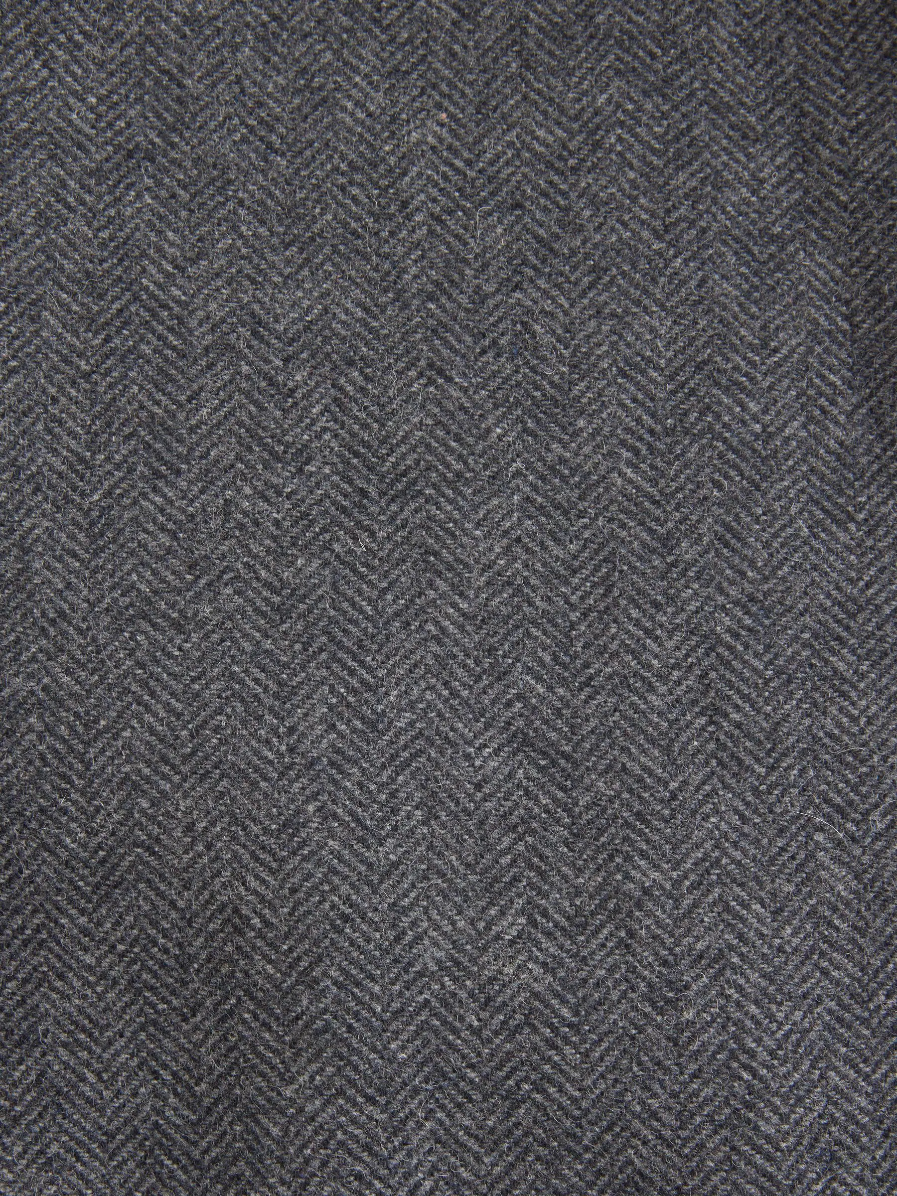Antraciet - Slim Fit - Blazer met visgraatmotief en hoog wolgehalte