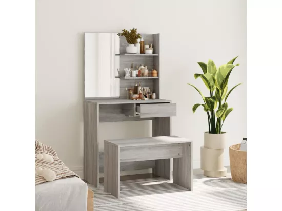 Ensemble de coiffeuse Sonoma gris 74,5x40x141 cm