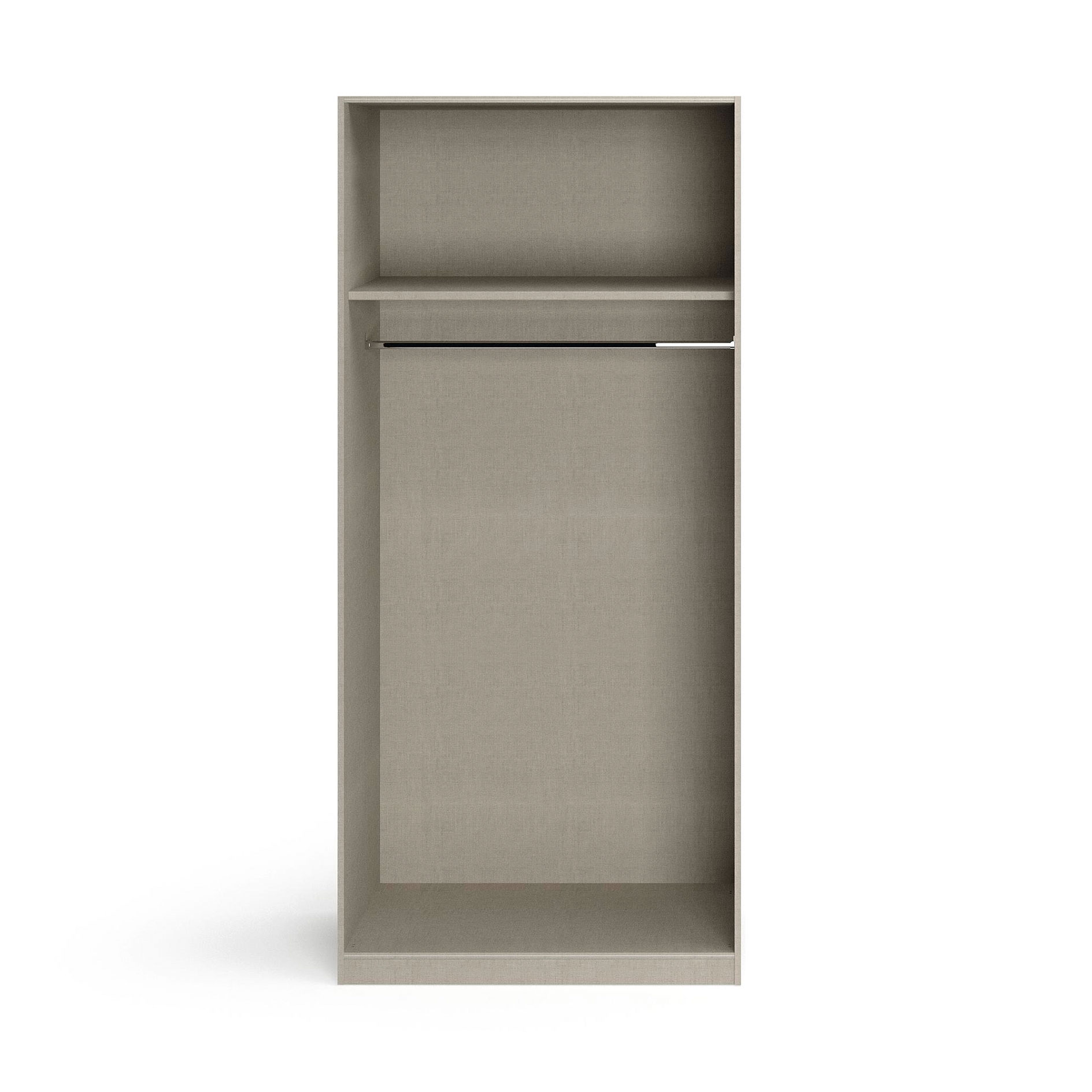 Drehtürenschrank - Eiche Sonoma - Kristallglasspiegel - 2-türig - 91x210 cm