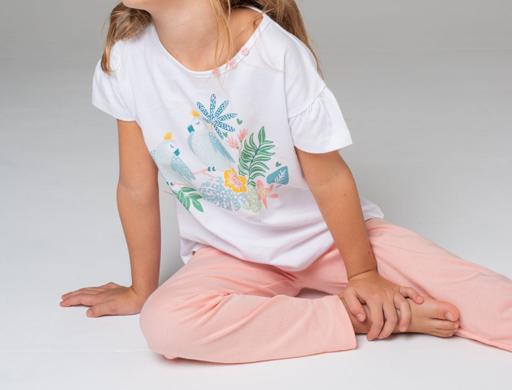 Pyjama enfant fille-Jardin exotique