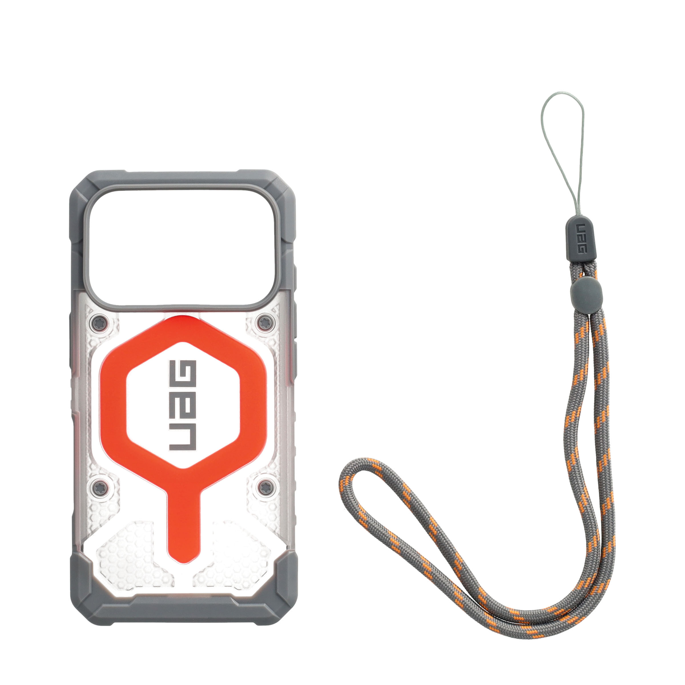 iPhone 17 Pro MagSafe Schutzhülle Pathfinder   Trageschlaufe (1145511BV02) - Active Lava (Transparent / Rot)