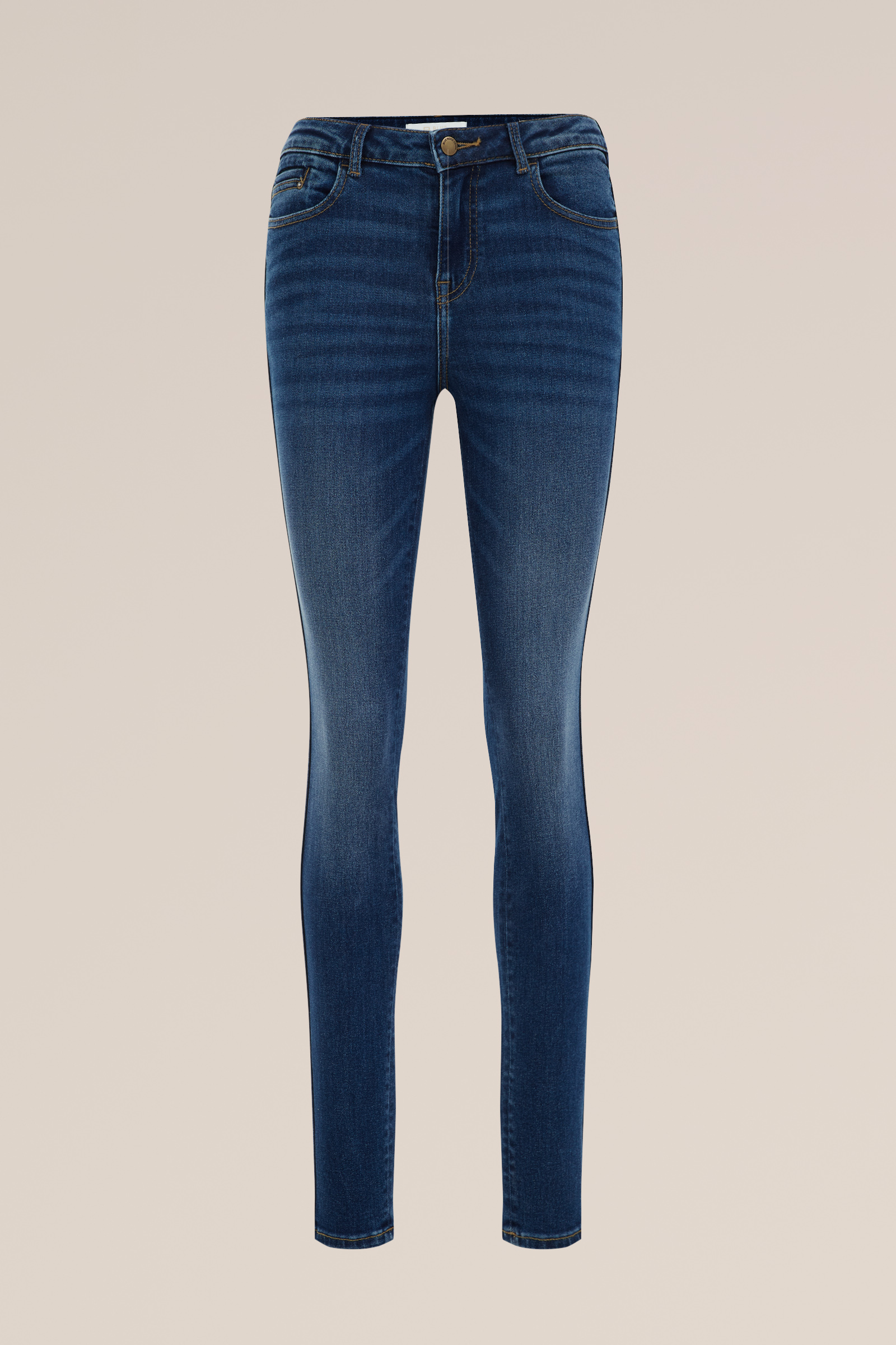 mid rise skinny jeans met superstretch Blue Ridge Donkerblauw