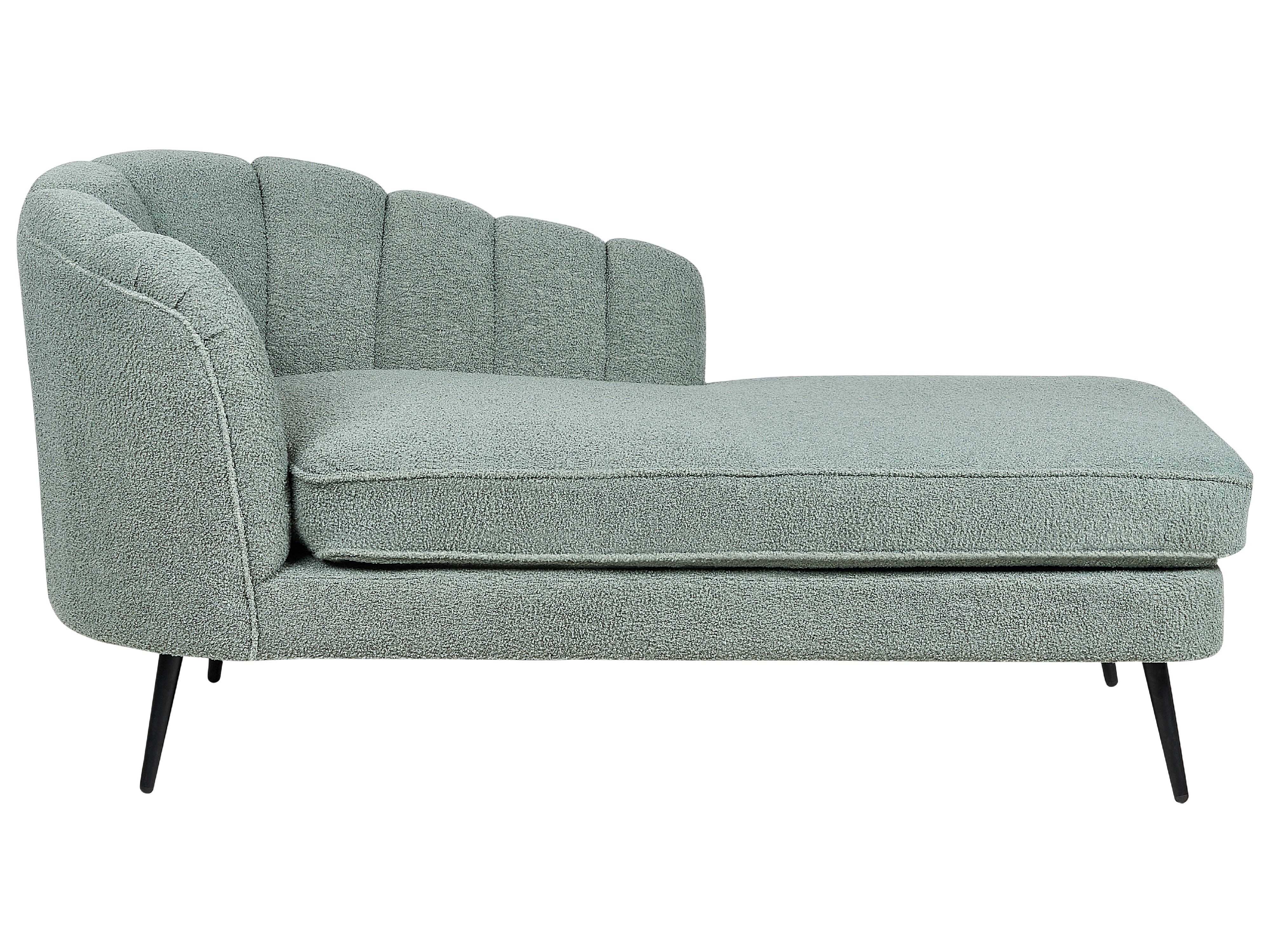 Linkszijdige chaise longue ALLIER Bouclé Groen