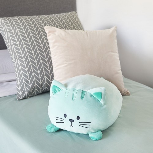 Almofada em formato de gato, verde