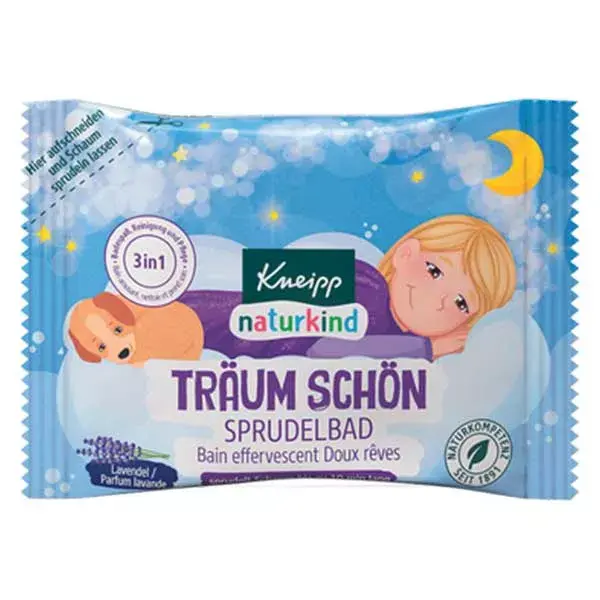 Kneipp Nature Kids Efervescente para Banho em Pérolas, Sonhos Suaves, Lavanda, 80g