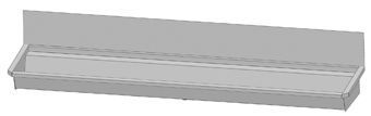 Intersan Sanilav muurwastrog z. kraan (z. leiding) 240cm 4-personen RVS
