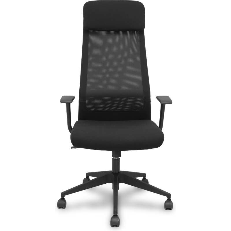 Chaise de bureau Pro536 - tissu noir avec accoudoirs fixes