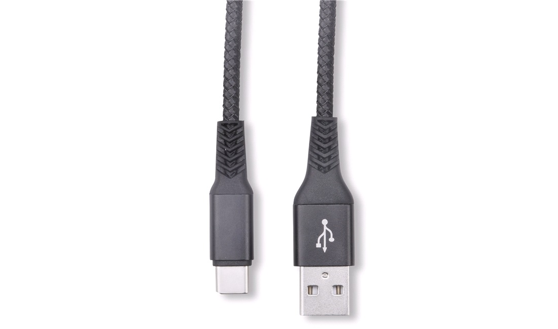 USB-kabel 1M USB-A til USB-C Stof 3A