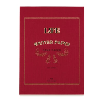 Schreibblock Bank Paper, Roter Umschlag
